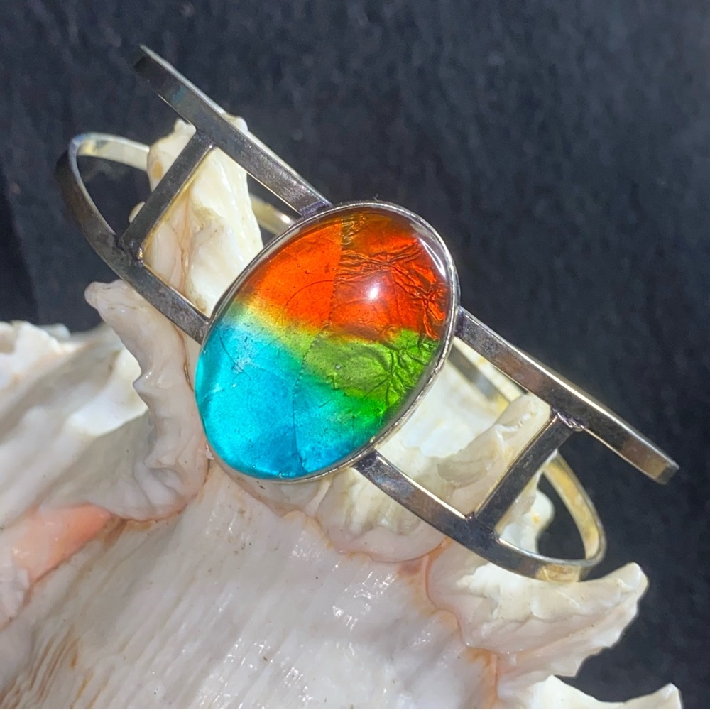 Avante Garde Dichroic colorful statement cuff